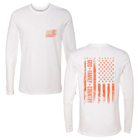 Flag Long Sleeve Tee - White